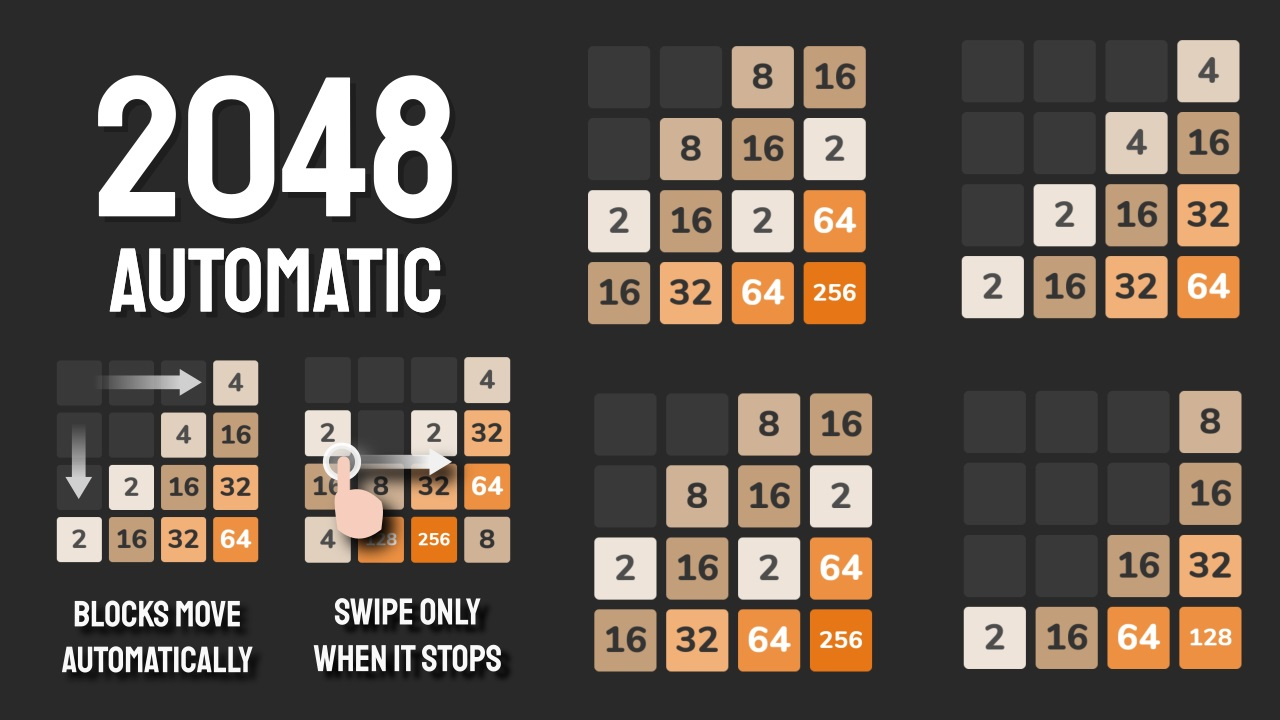 Play 2048 Automatic Strategy Desktop Game Free Online