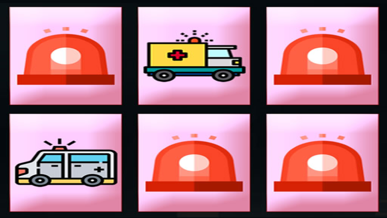 Free Ambulance Trucks Memory Game Online For PC