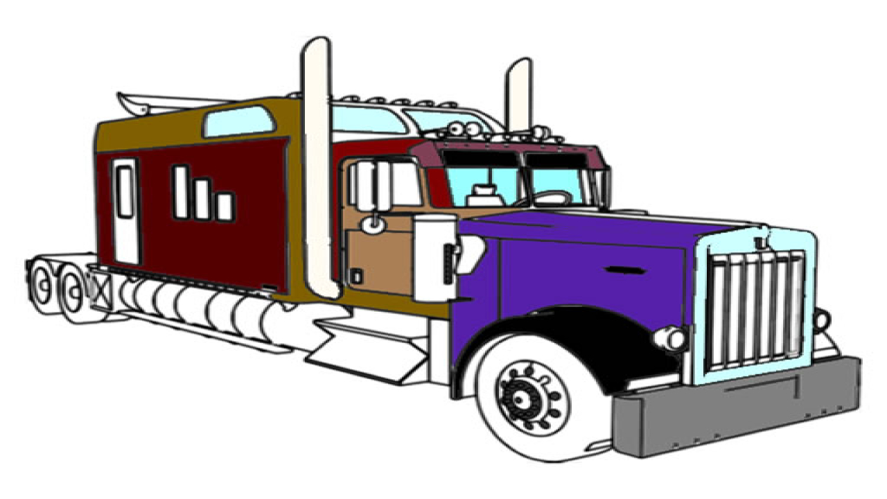 Play American Trucks Coloring Free Online Games