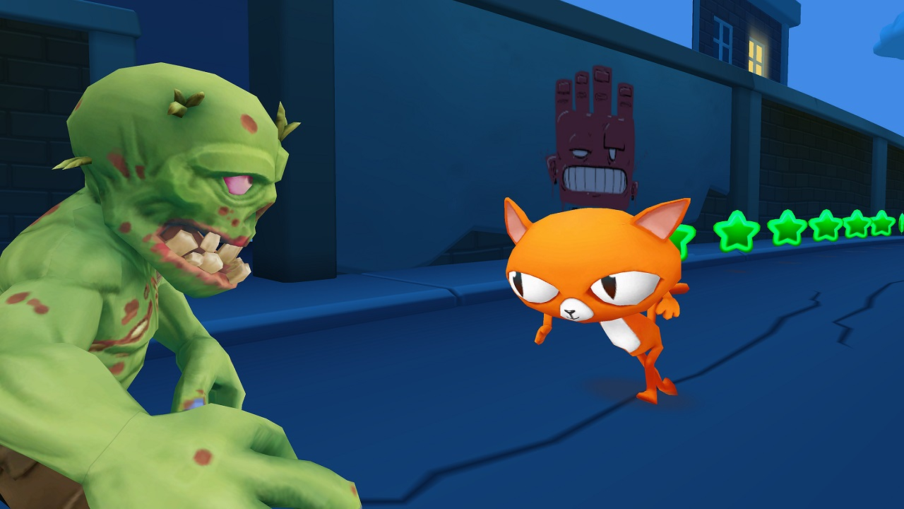 Play Angry Cat Run Zombies Alley Game On Phone
