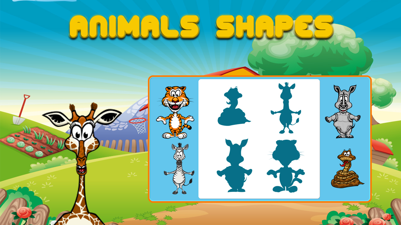 Free Animals Shapes for kids Education Mobile Free Game Online