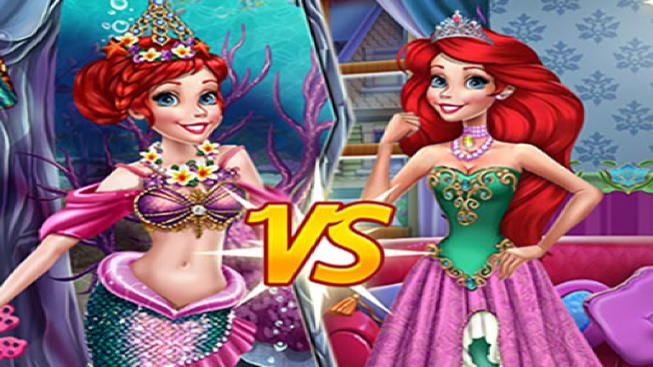 Play Ariel Princess Vs Mermaid Desktop Game Free Online