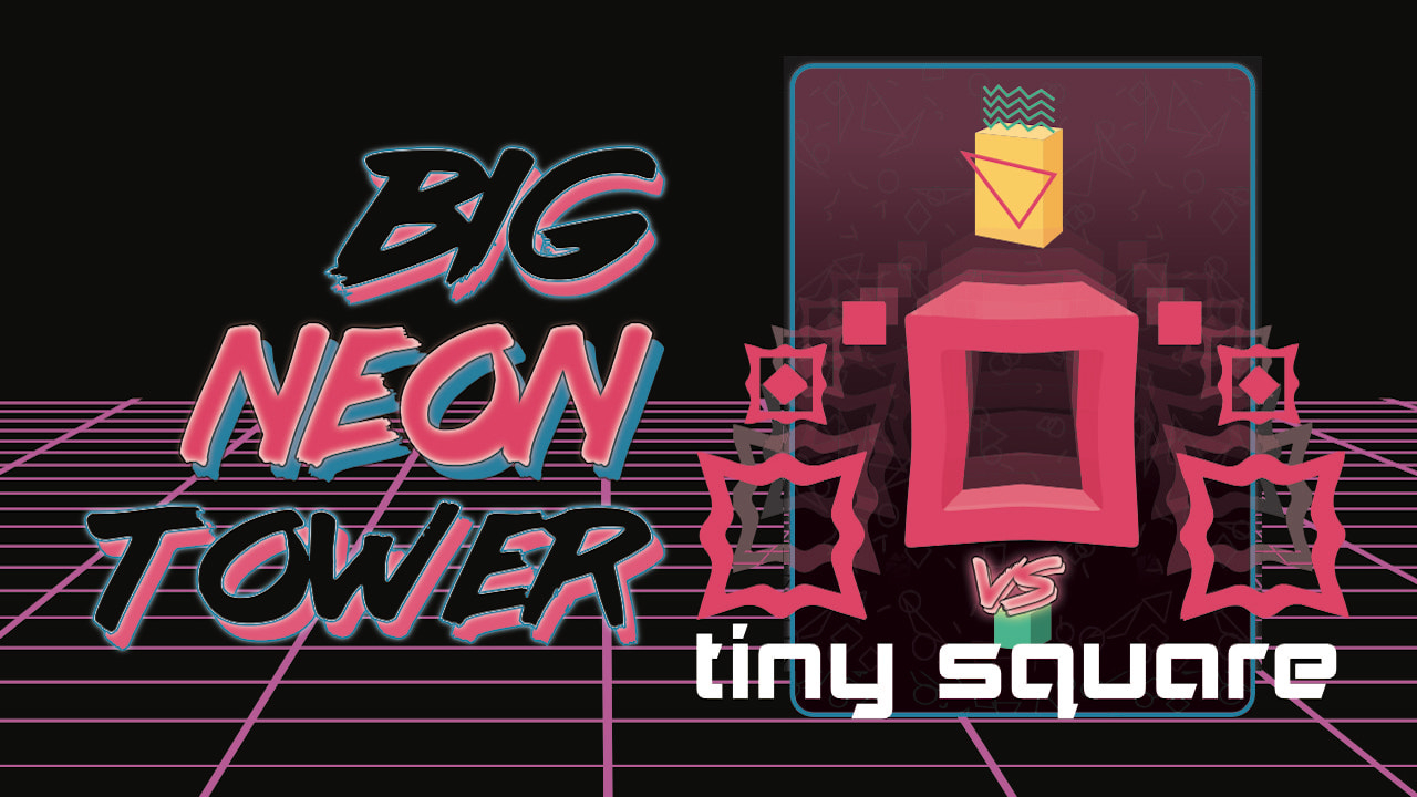 Free Play Big NEON Tower VS Tiny Square Game Online iOS Now