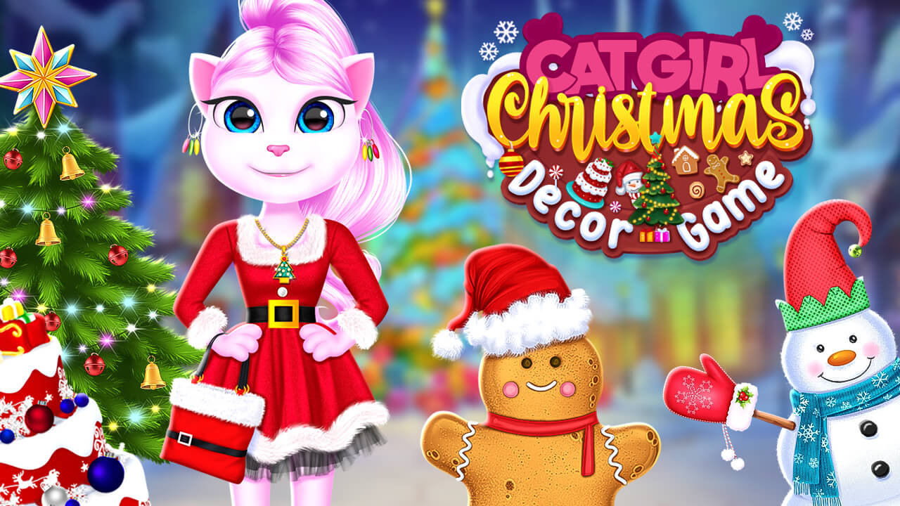 Free Play Cat Girl Christmas Decor Game Online iOS Game
