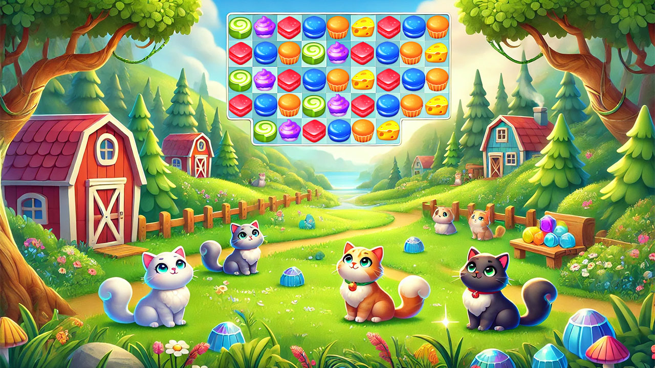Play Cat Match 3 Free Online Now