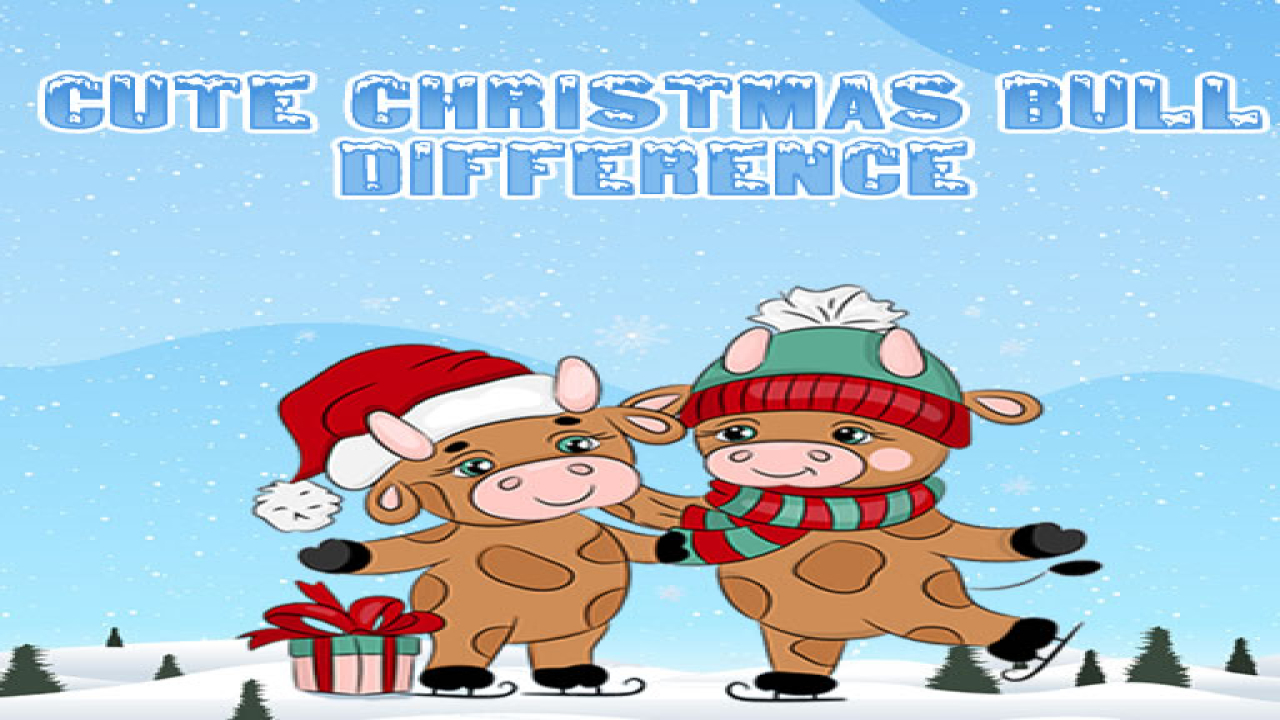 Play Cute Christmas Bull Difference Free Game Now