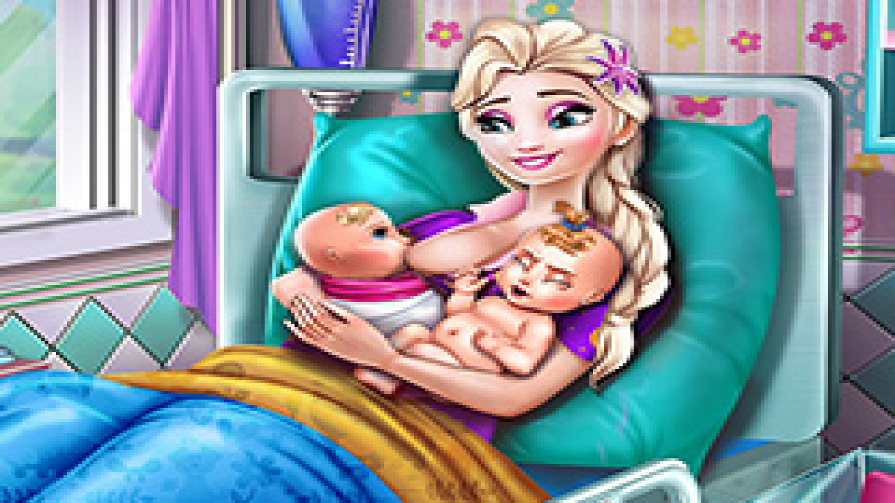 Play Elsa Mommy Twins Birth Free Online Game