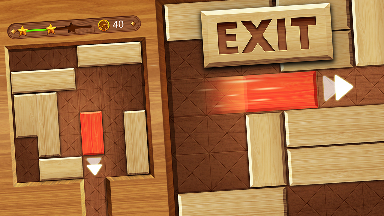 Free EXIT unblock red wood block Mobile Game At Home