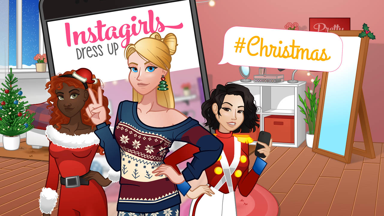 Free Instagirls Christmas Dress Up Phone Online Game Now