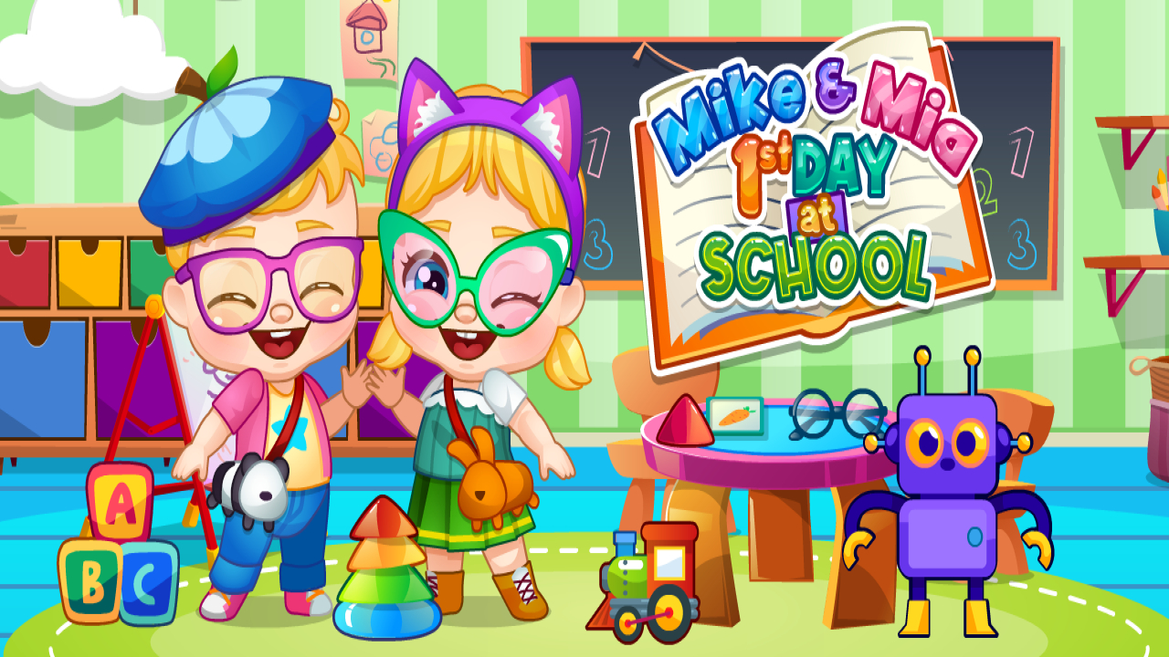 Play Free Online Mike And Mia 1st Day At School Game Now