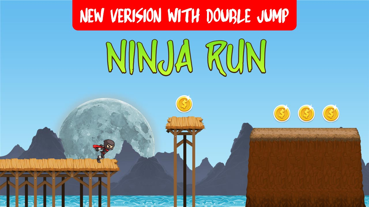 Play Ninja Run Game with Double Jump Online Mobile Game