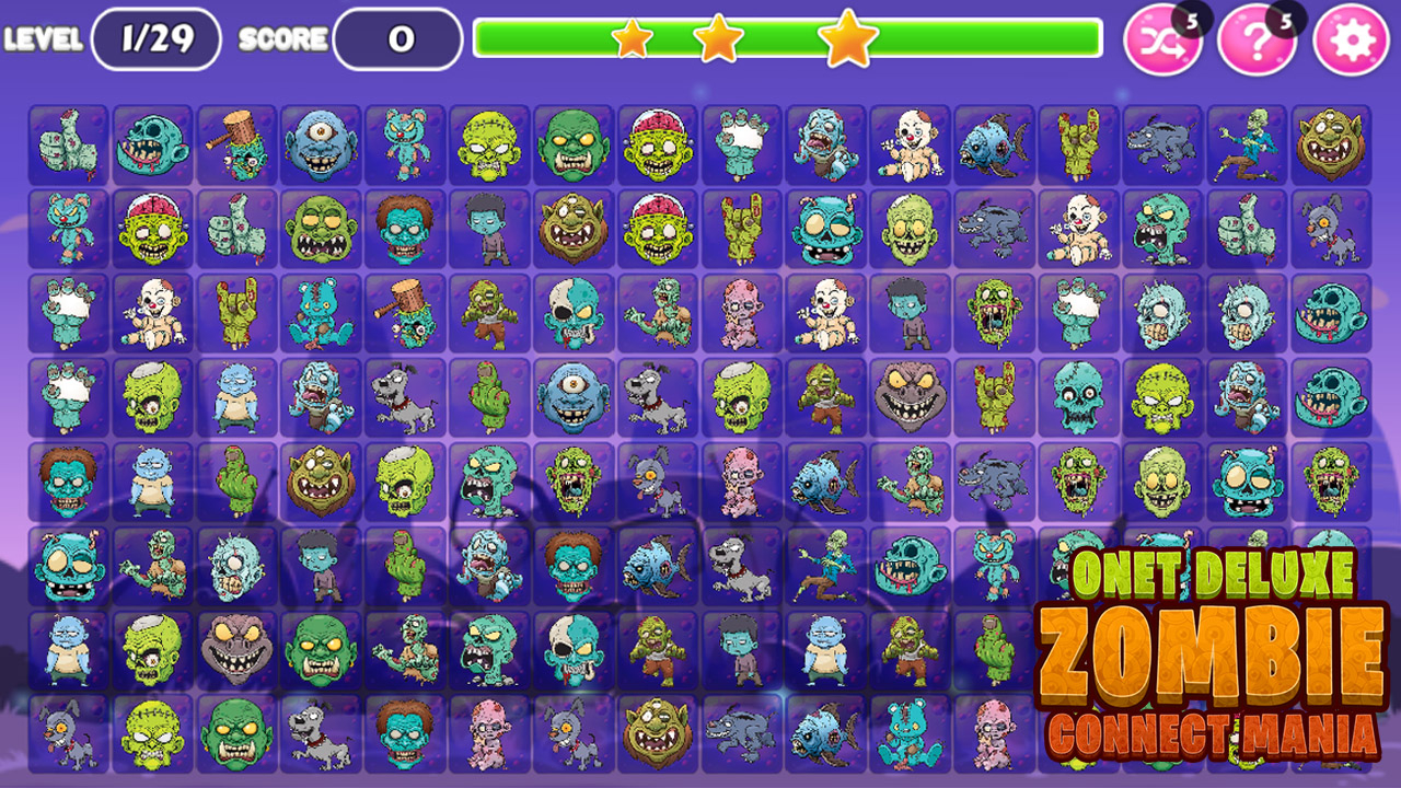 Play Onet Zombie Connect 2 Puzzles Mania Browser Game Free Online