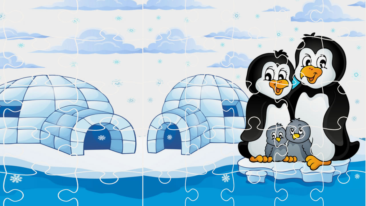 Free Online Play Penguins Jigsaw Game