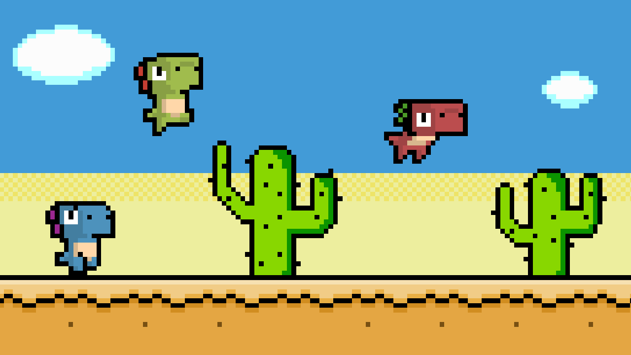 Play Free Pixel Dino Run Game On Mobile
