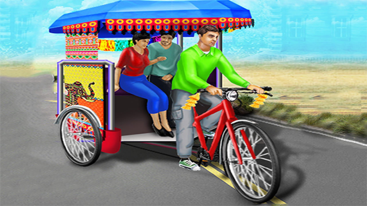 Play Public Tricycle Rickshaw Driving Free Games Now