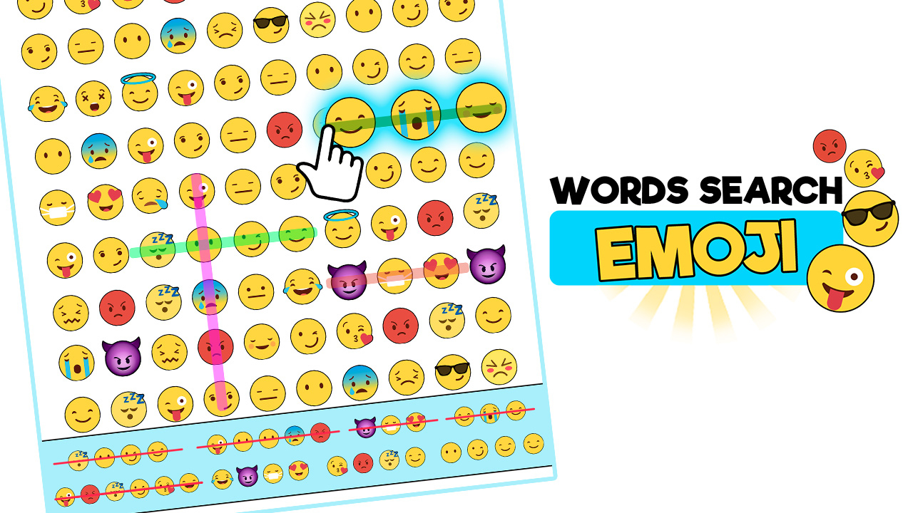 Play Word Search Emoji edition Online Game Free No Login