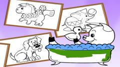 Play Cartoon Coloring for Kids Animals Desktop Game Free Online